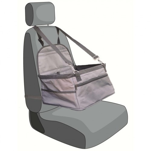 Transportadora cinza para animais de estimação para carro
