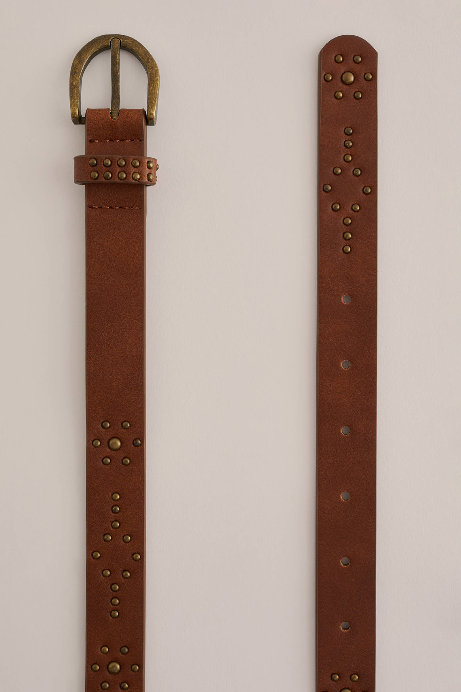 WE Fashion riem met studs bruin