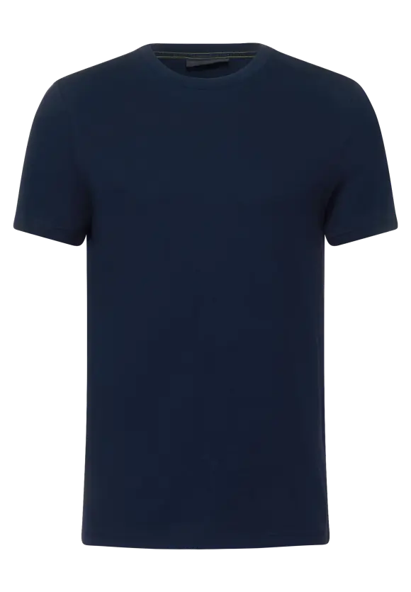 Basic T-Shirt in Unifarbe - navy blue