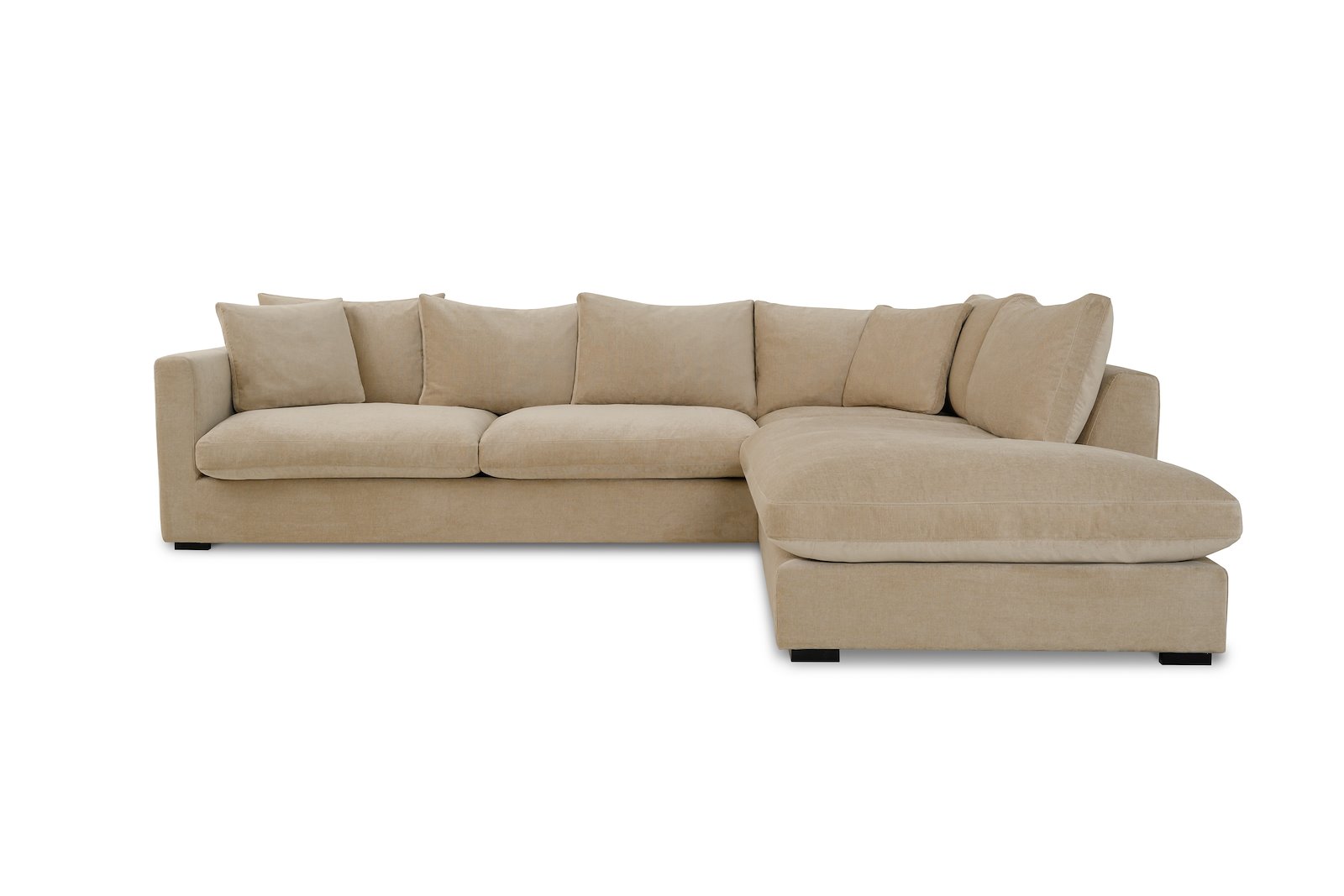 Milano hjørnesofa 2,5 seter med åpen ende høyre. Tekstil Concept 14 Latte