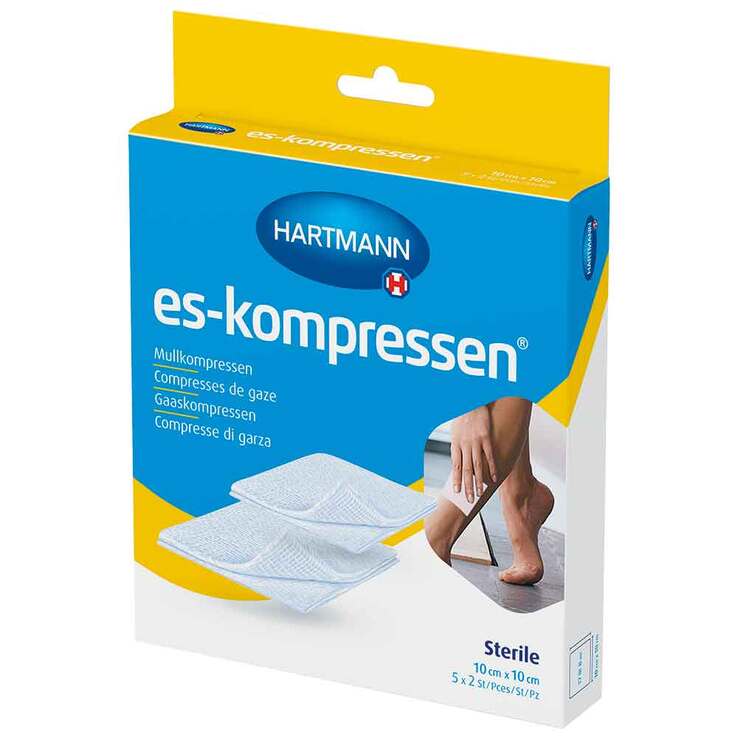 es-kompressen® Mullkompressen 10 cm x 10 cm steril, 5X2 St