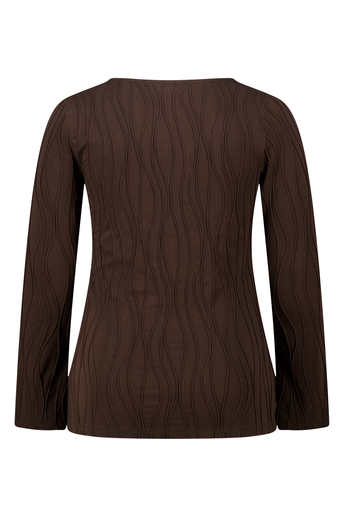 Aansluitende t-shirt met lange mouwen Donker bruin