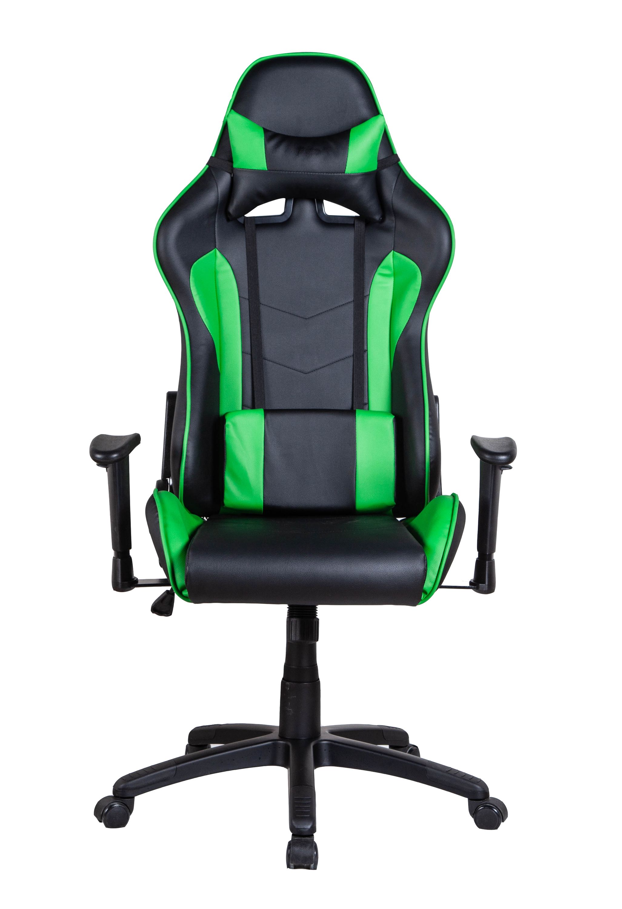 Gamingstuhl Bürostuhl Leder LIMITLESS schwarz/grün