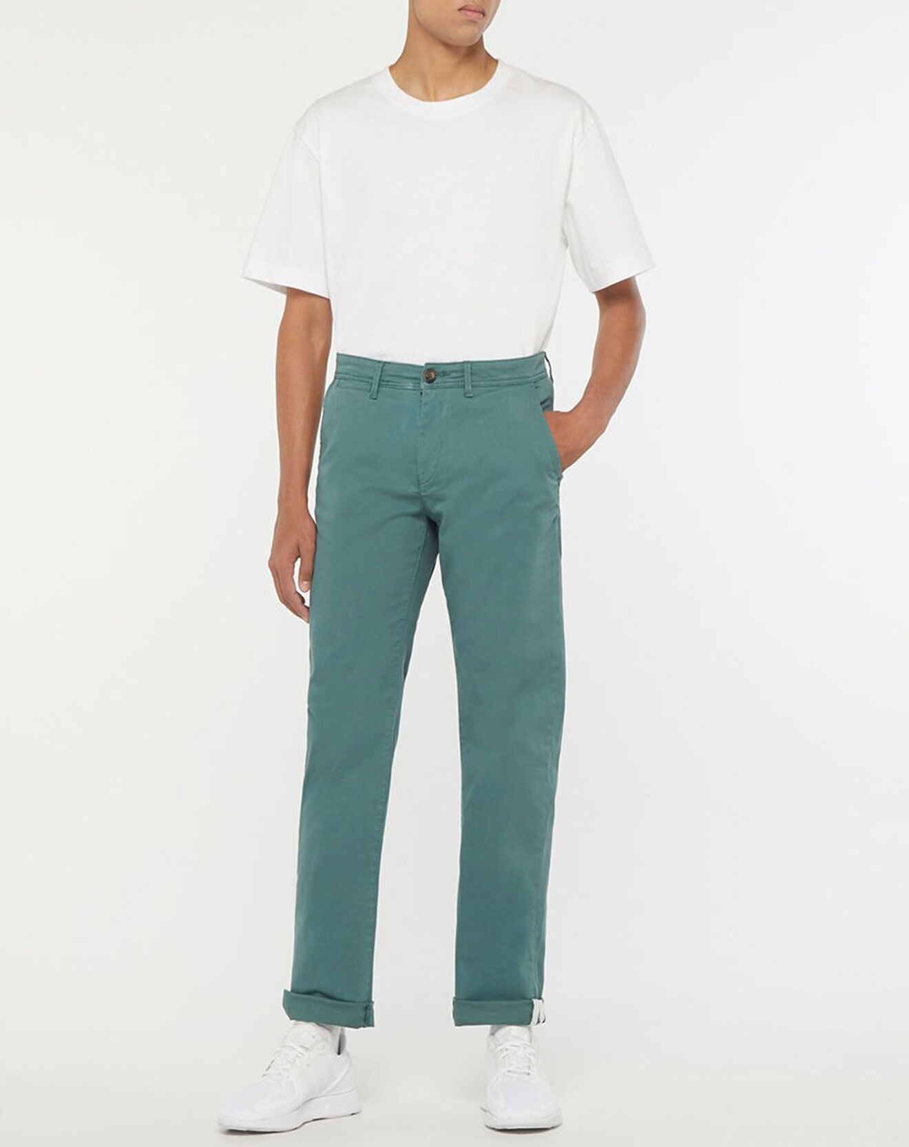 Galeries Lafayette Pantalon Chino en Coton Bio Relax Kutrelax vert