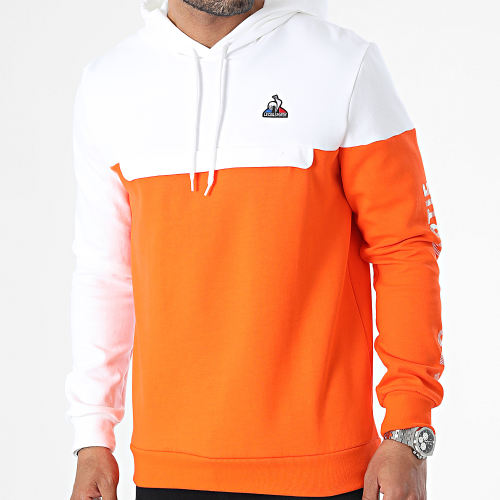 Sweat Capuche 2320649 Orange Blanc