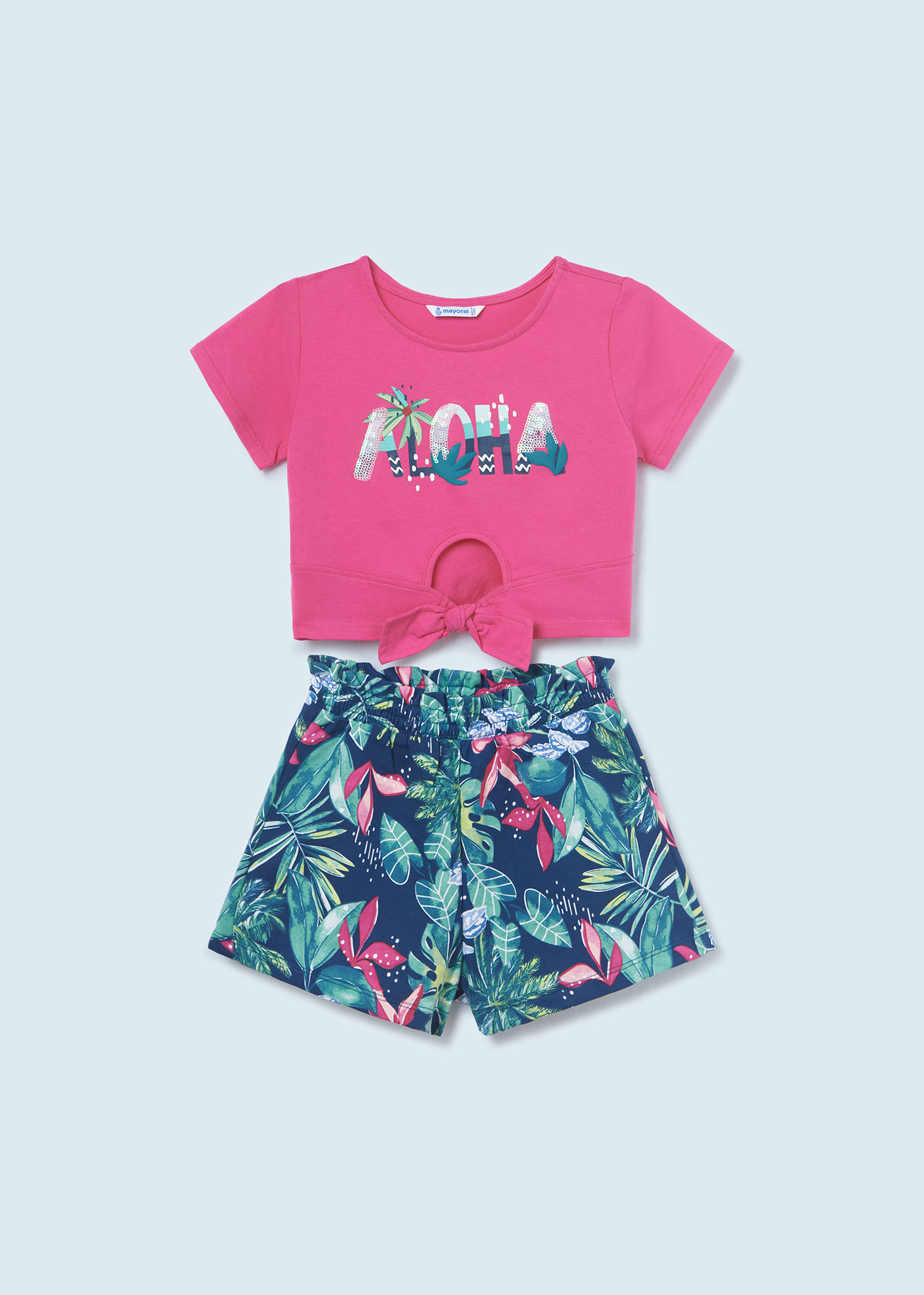 Conjunto de duas peças com estampa para meninas