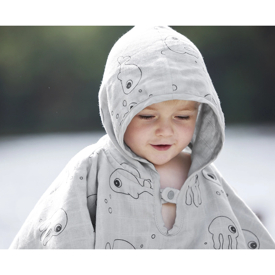 Done by Deer™ Bade-Poncho Grau