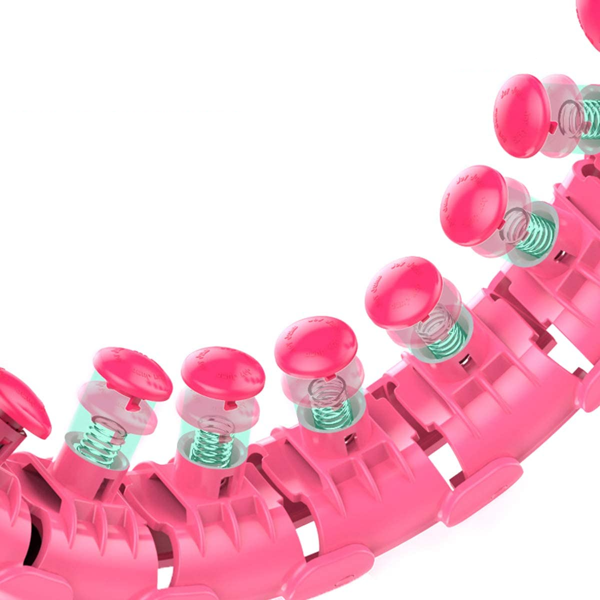 (Ø38cm) Magic Smart Hula Hoop Fitness Reifen Bauchtrainer für Erwachsene (24 Abnehmbare Segmente) - Pink