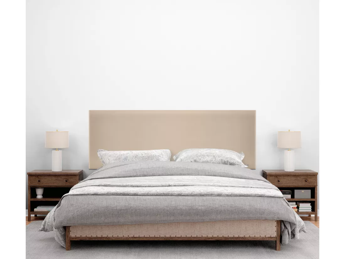 DHOME Tête de lit simili cuir lisse 160x50cm Lits 150/160 - Beig
