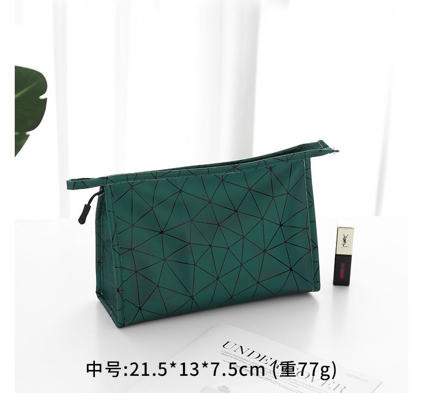On My Mind - Make-uptas van imitatieleer met geometrische print (verschillende ontwerpen)