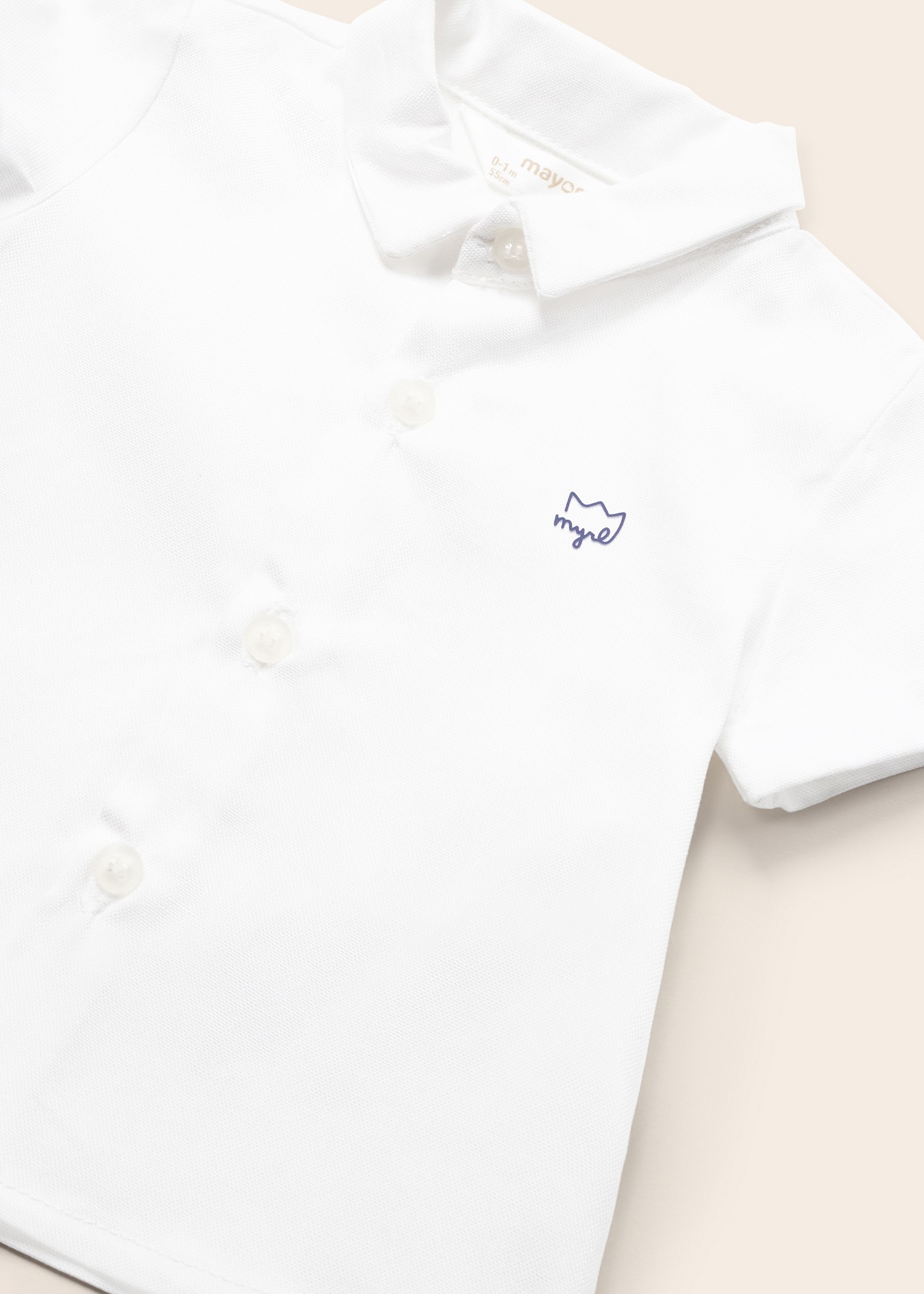 Camiseta de algodão de manga curta com estampa para recém-nascido