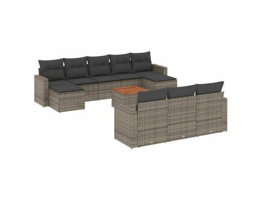 LES TENDANCES - Salon extérieur Salon de jardin-gris-10 places-55x62x69-452375