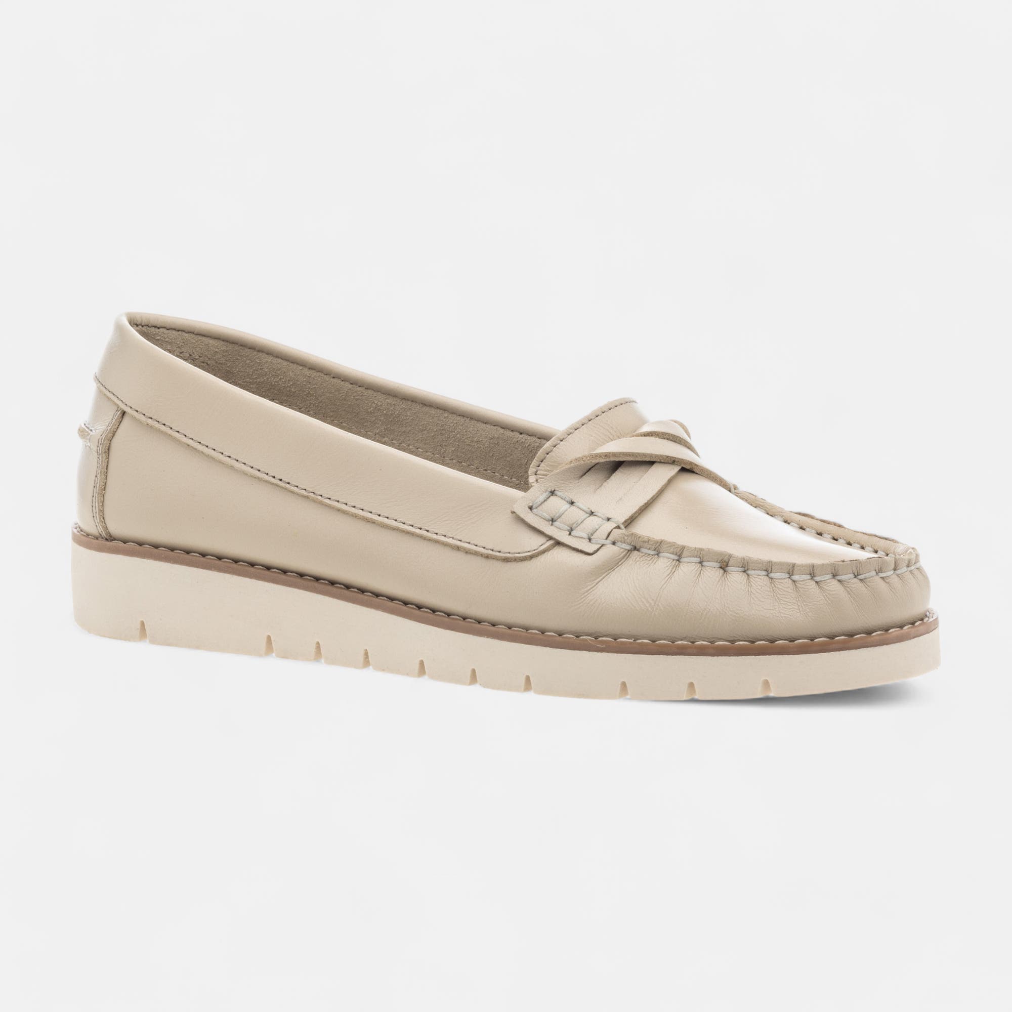 Mocassins Femme en cuir beige