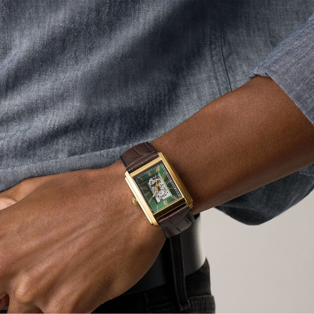 Fossil Carraway Automatik Leder Braun / Goldig & Gün 30mm
