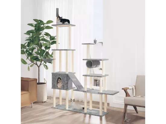 Arbre à chat avec griffoirs en sisal Gris clair 279 cm