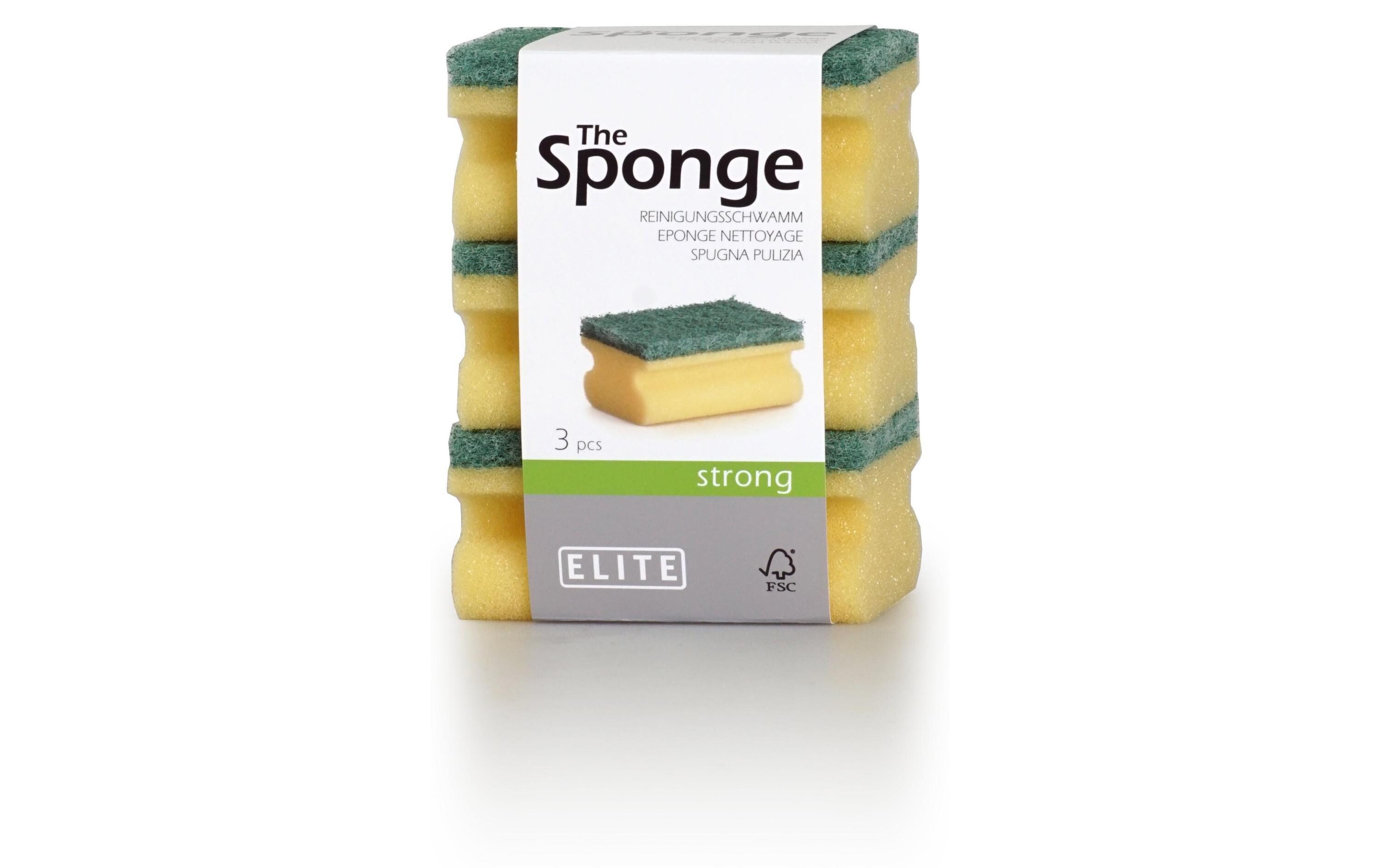 Schwamm Strong 3 Stück, Gelb/GrünReinigungsschwamm Strong