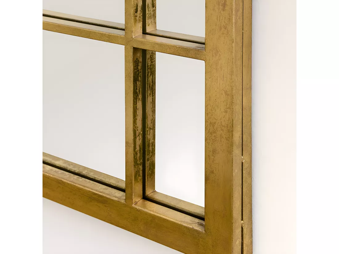 Miroir mural métal doré 90 cm x 90 cm-Moebe
