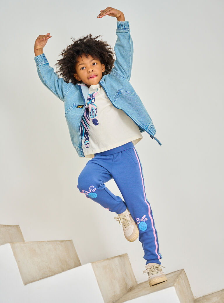 Pantalon bleu en molleton doublé chaud pour fille