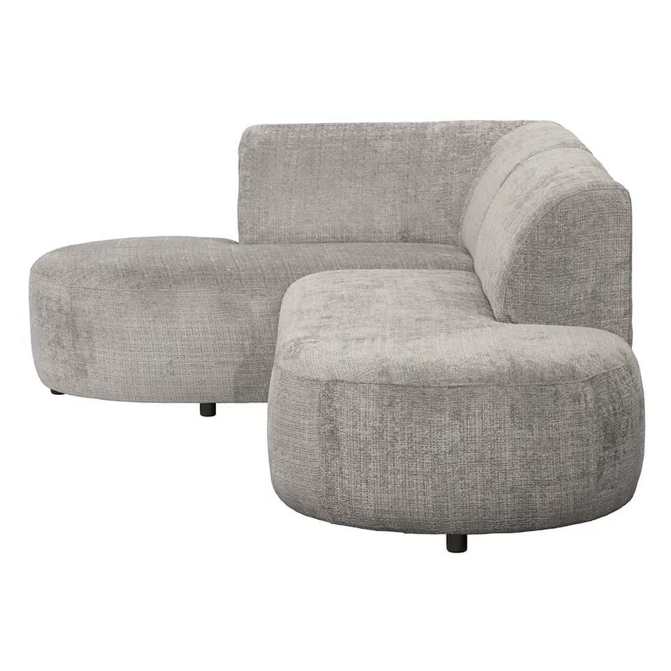 Hoekbank Luna links - stof Cremona - beige
