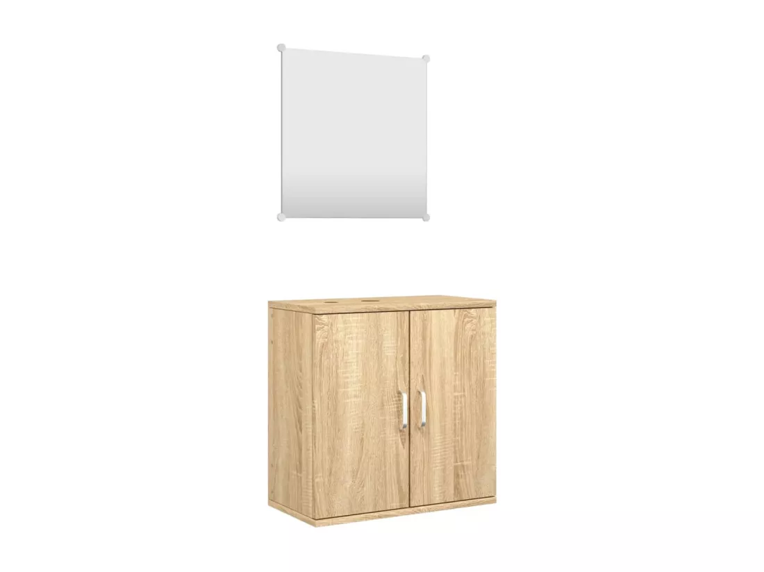 Ensemble de meubles salle de bain 2 pcs chêne bois d'ingénierie