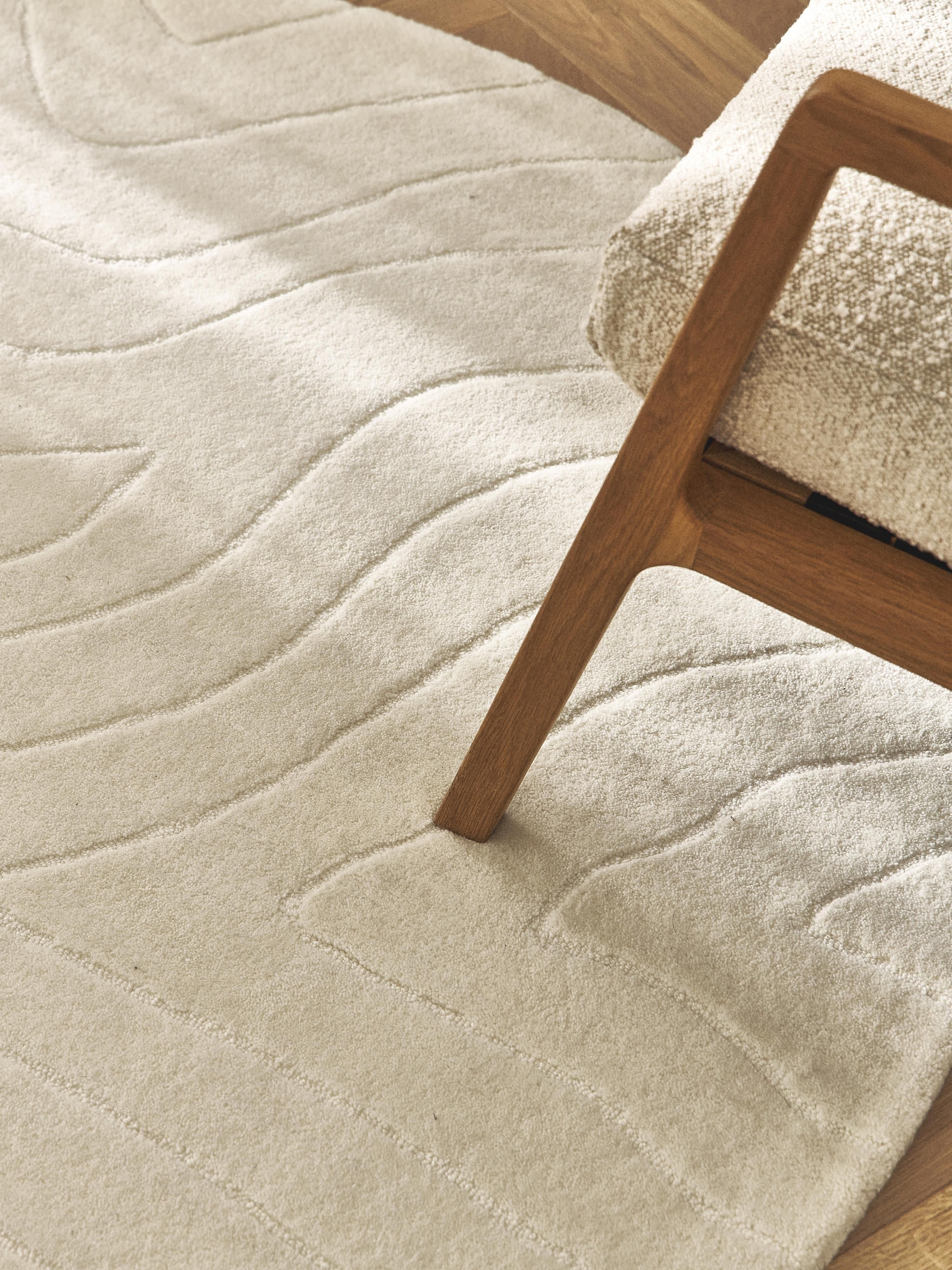 Rond wollen vloerkleed Aaron, handgetuft