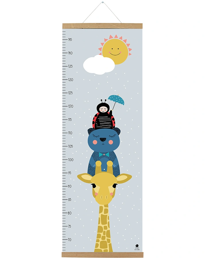 Messlatte GIRAFFE, BÄR, MARIENKÄFER in bunt