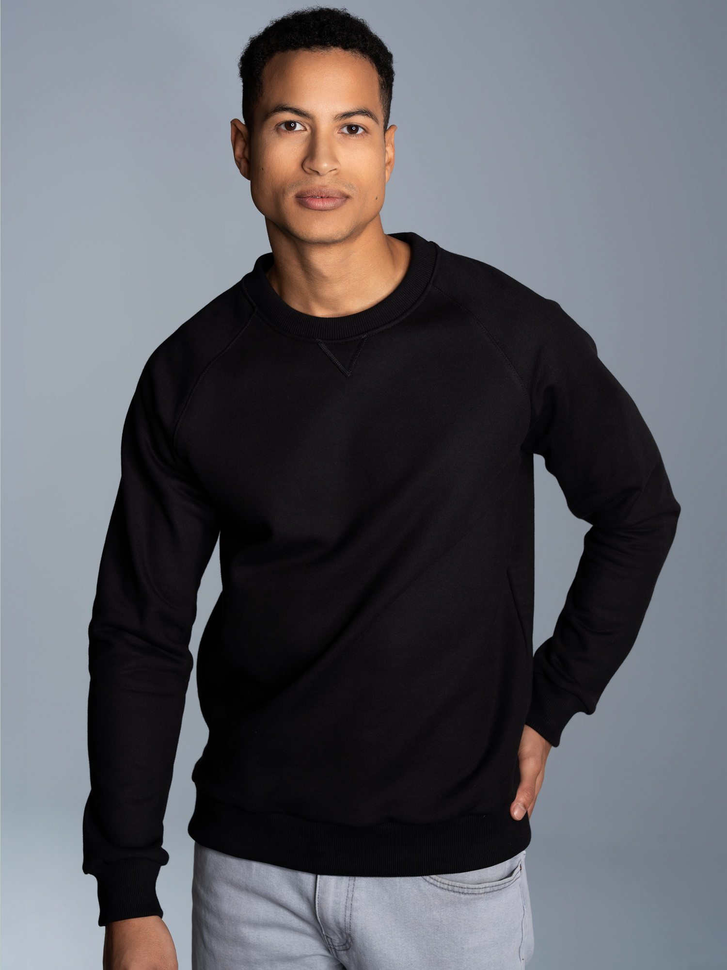 Sweatshirt mit angerauter Innenseite Schwarz