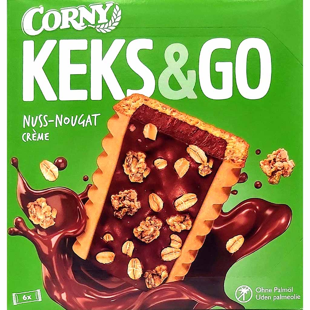 Corny Erdnuss Keks & Go Nuss-Nougat Creme 6er Riegel 150g MHD:1.2.25