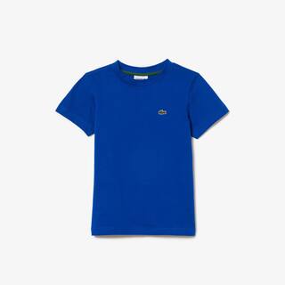 T-shirt uni en jersey de coton T-Shirts & Chemises - Bleu - Lacoste - Enfant