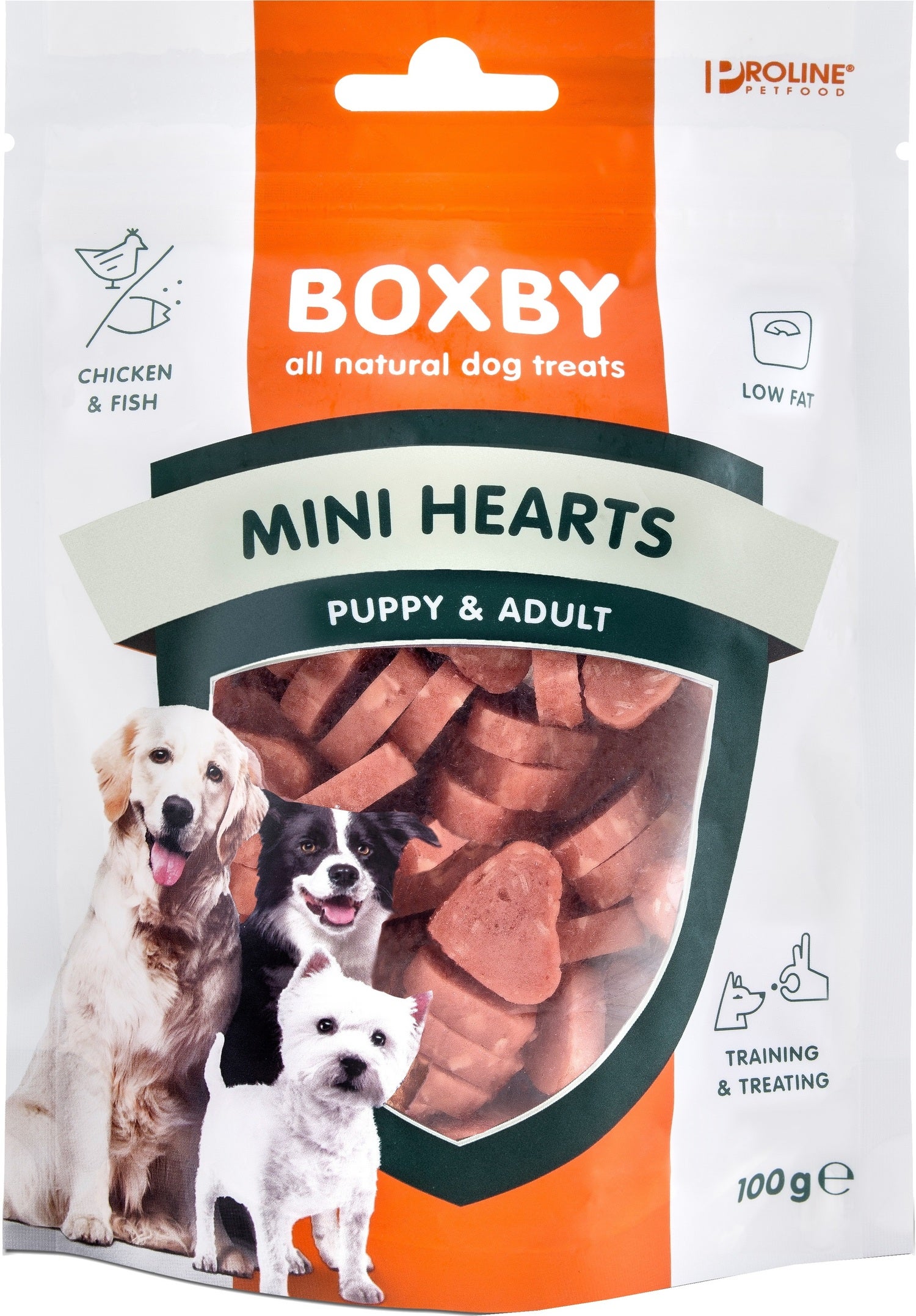 Proline Boxby hondensnoepjes Mini Hearts 100 g