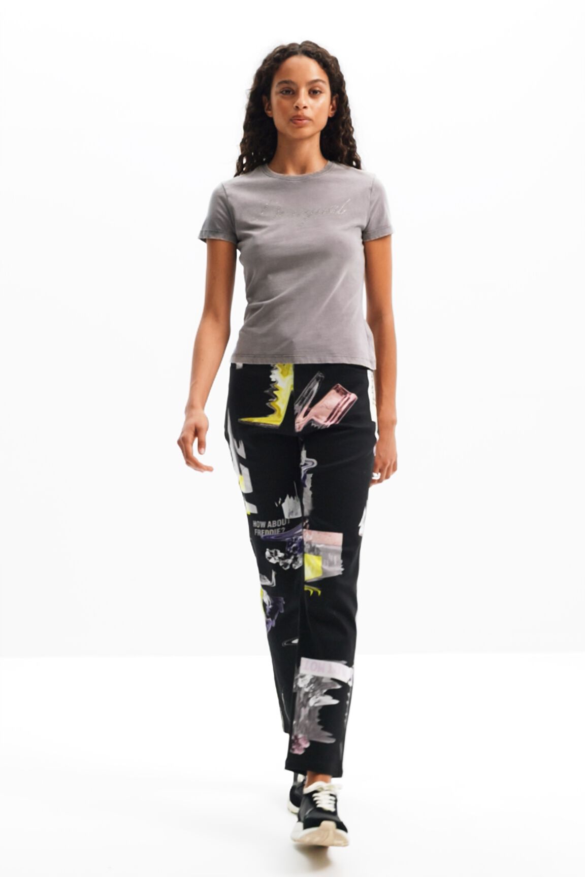 Pantalon droit collage