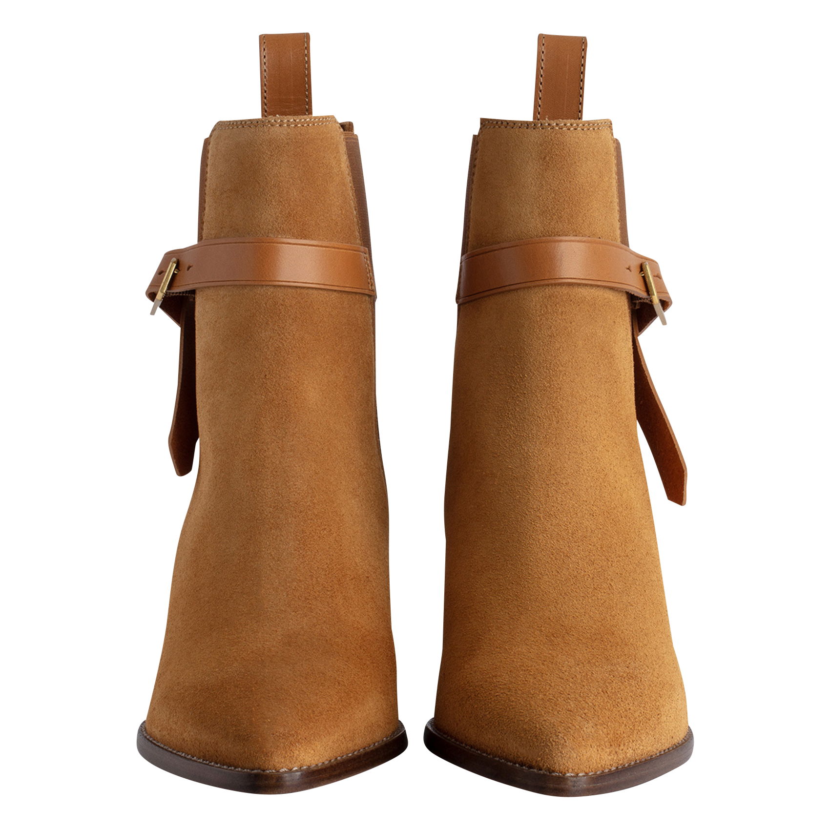 TYLER CECILIA - Bottines à talons en cuir velours| Marron