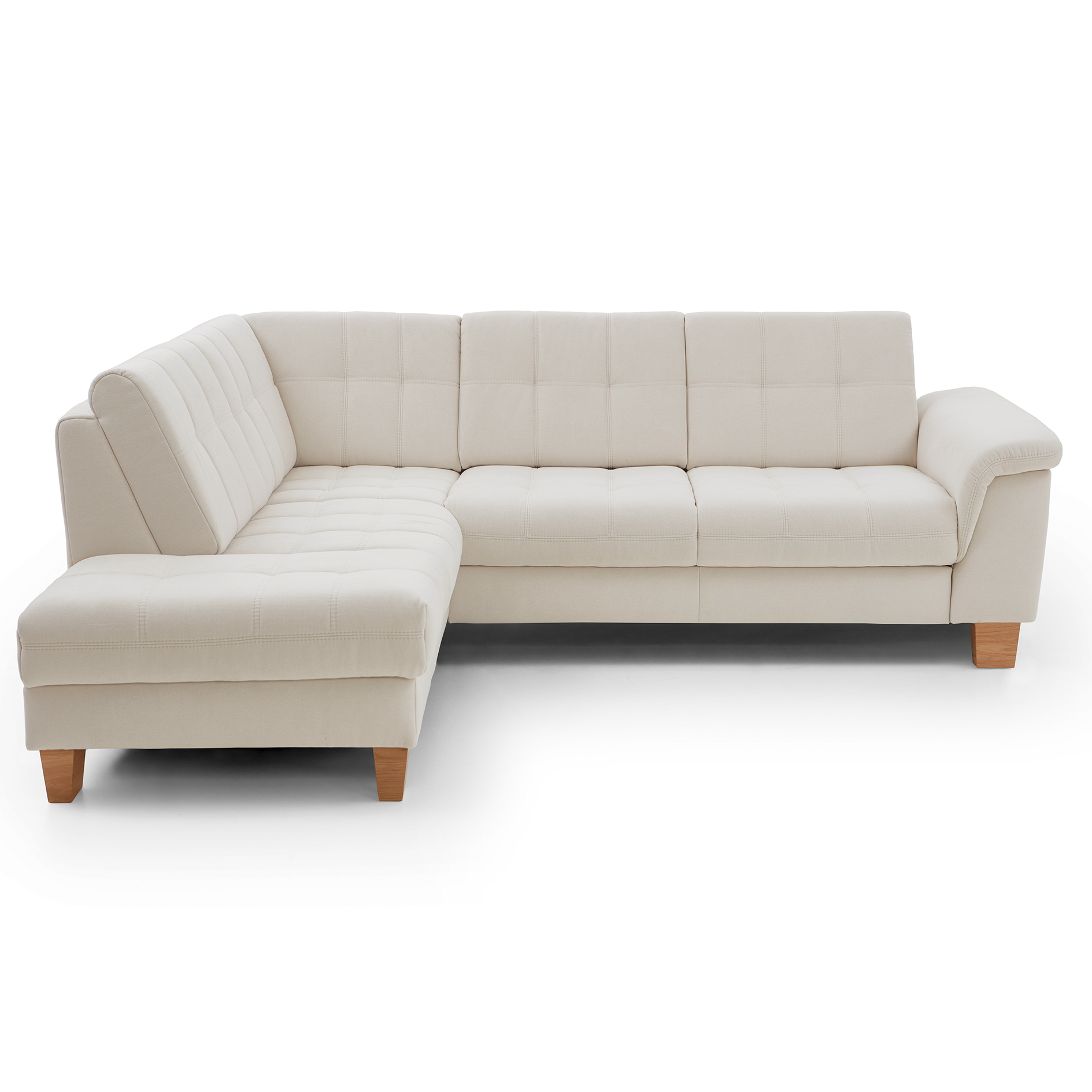 polsterpower Ecksofa - natur - Basismodell - Anstellhocker links
