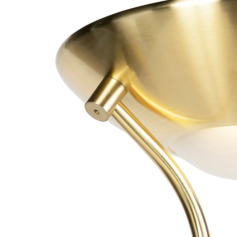 Vloerlamp goud met leeslamp incl. LED en dimmer - Diva 2