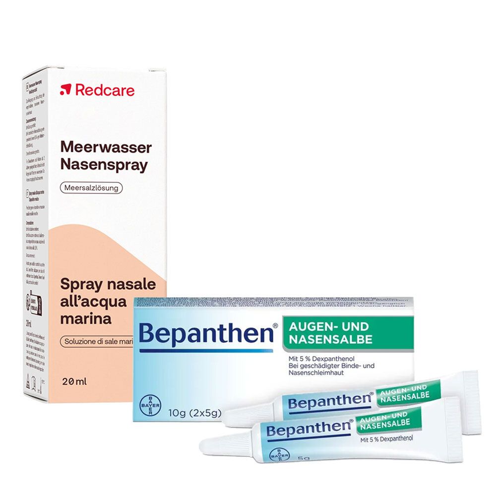 Bepanthen® Augen- und Nasensalbe + Redcare Meerwasser Nasenspray