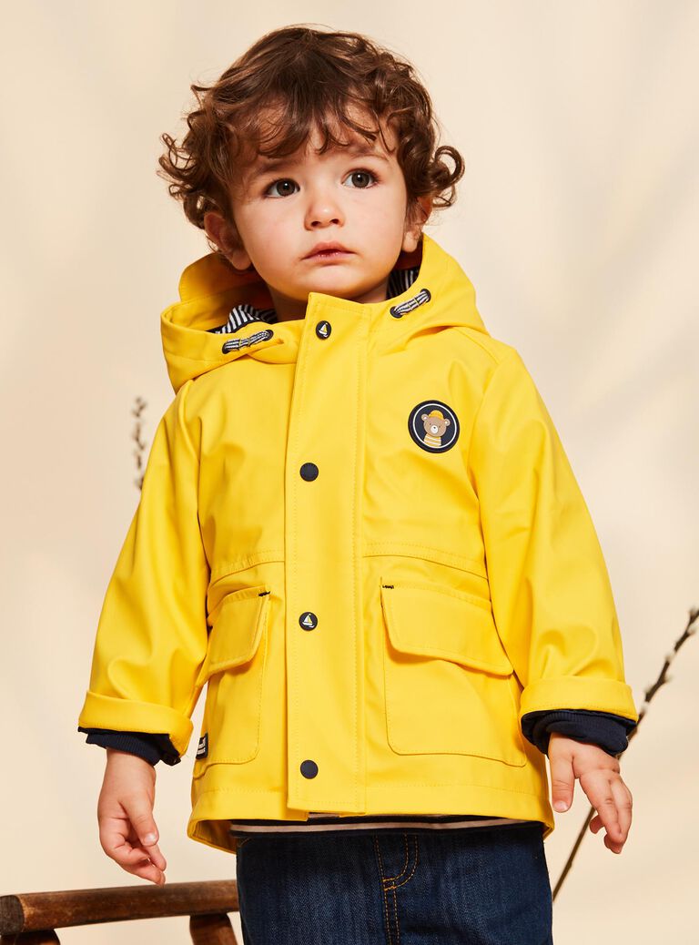 Manteau jaune ciré 3 en 1 à capuche