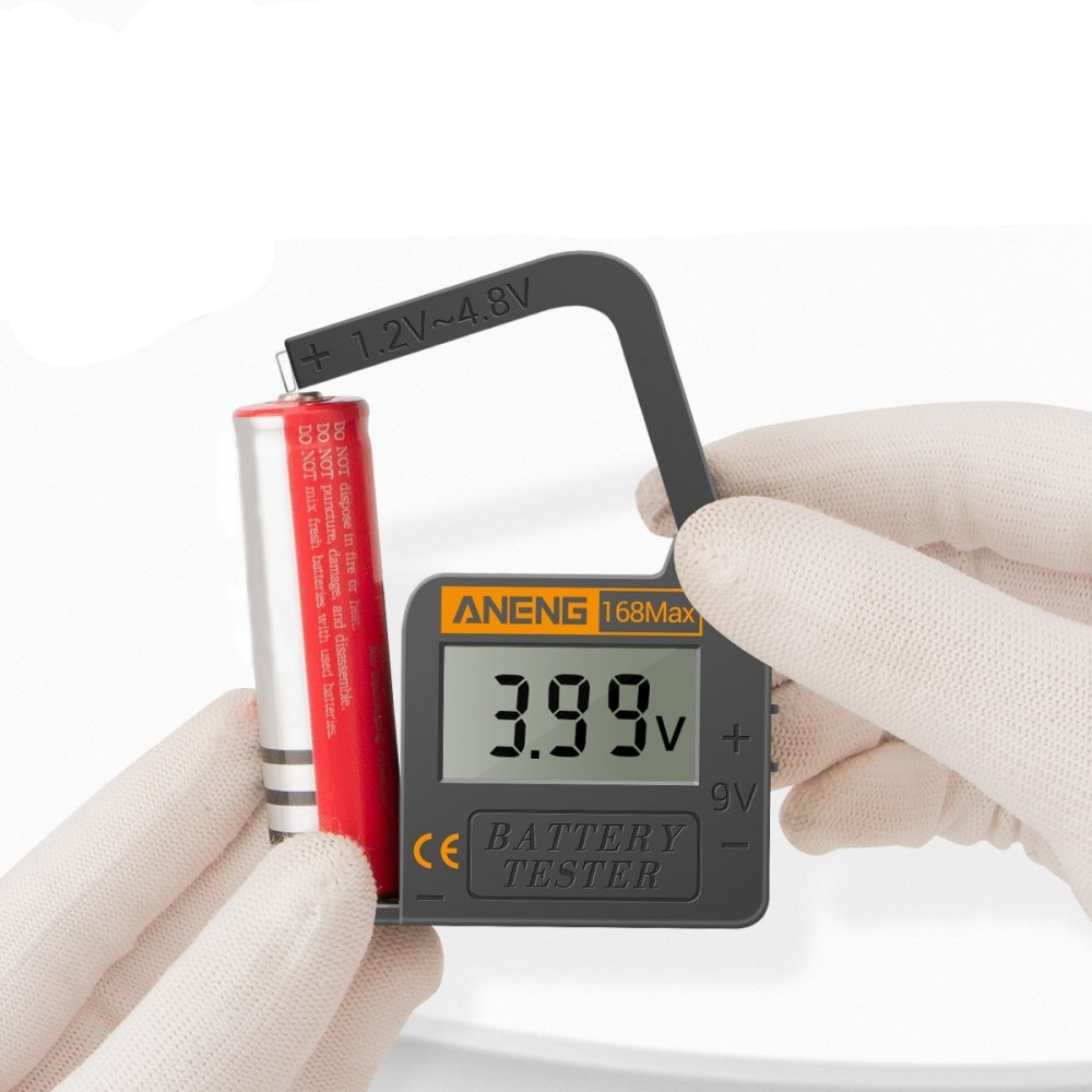 Universal Mini LCD Batterie Tester Prüfer für Typ AAA / AA / C / D / Knopfzellen / 18650 / 9V mit Digital Display - Schwarz