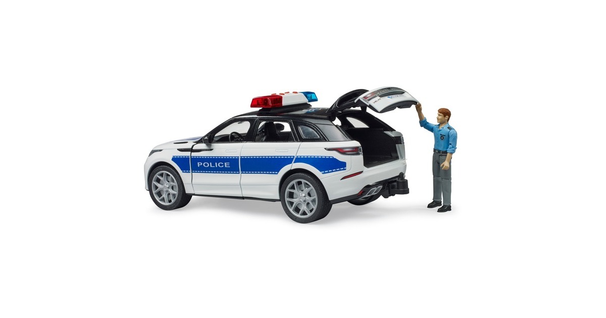bruderRange Rover Velar politievoertuig met politieagent en licht en geluid Modelvoertuig  (02890)