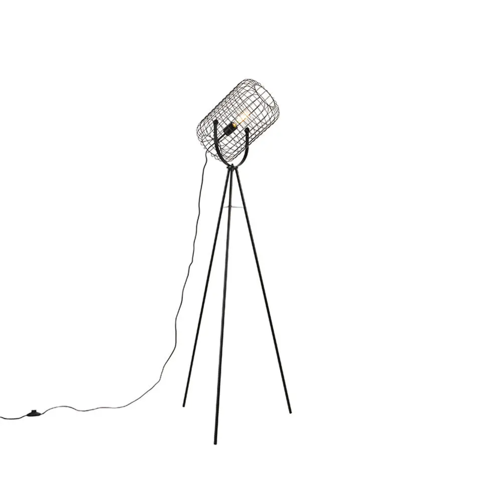 Qazqa vloerlampen bliss_vefa zwart e27