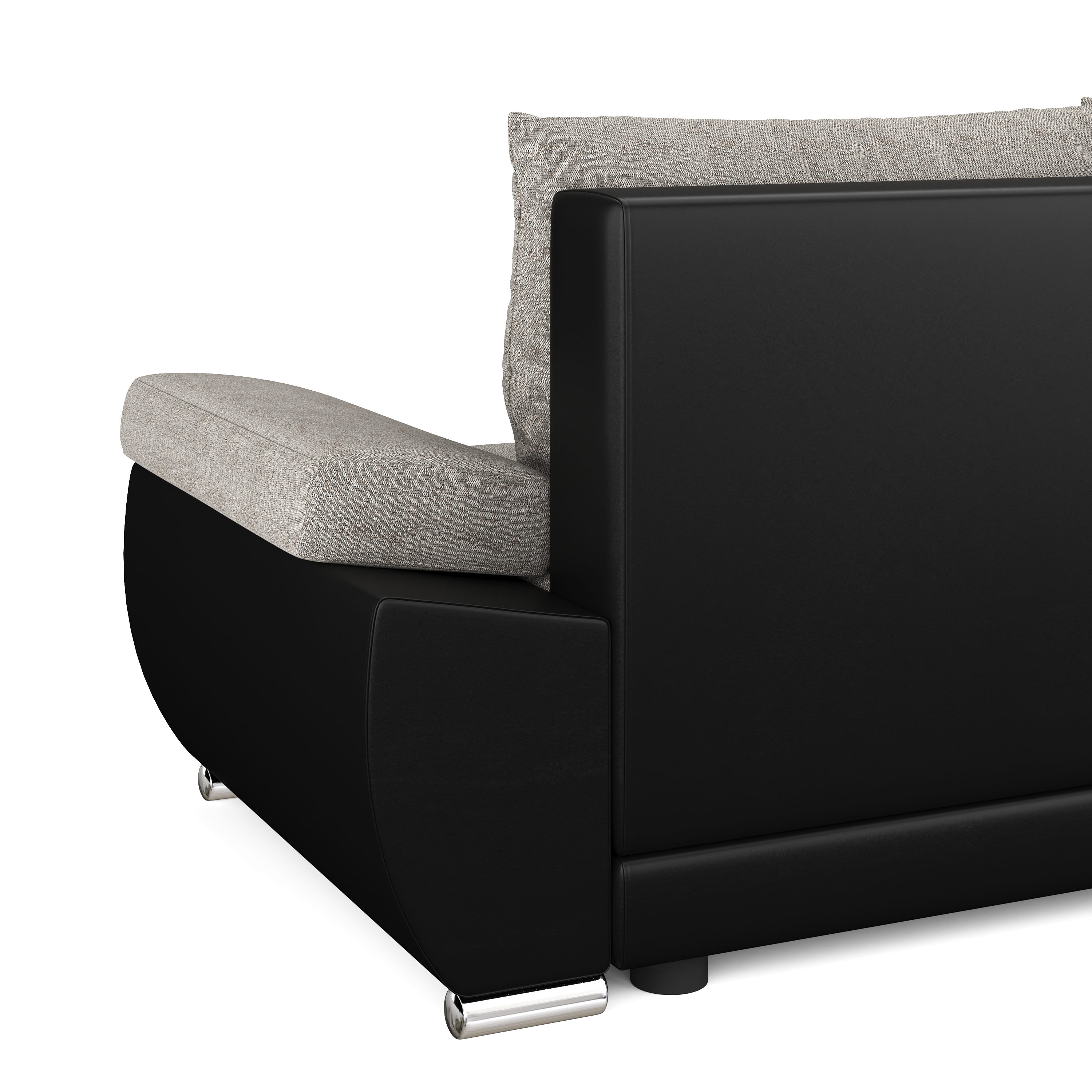 Ecksofa mit Schlaffunktion KIRA links schwarz/grau