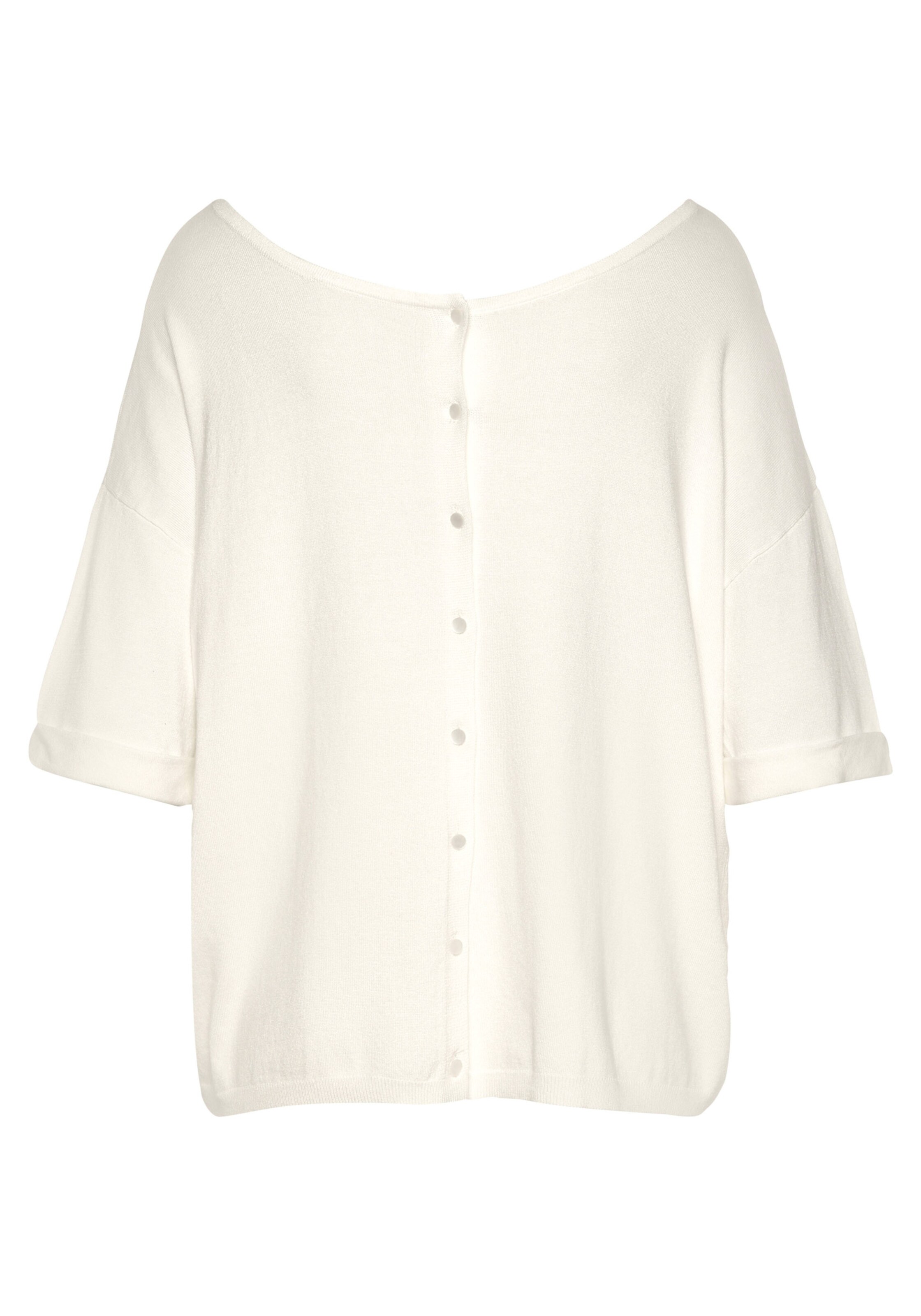 Vivance Kurzarmpullover in weiß