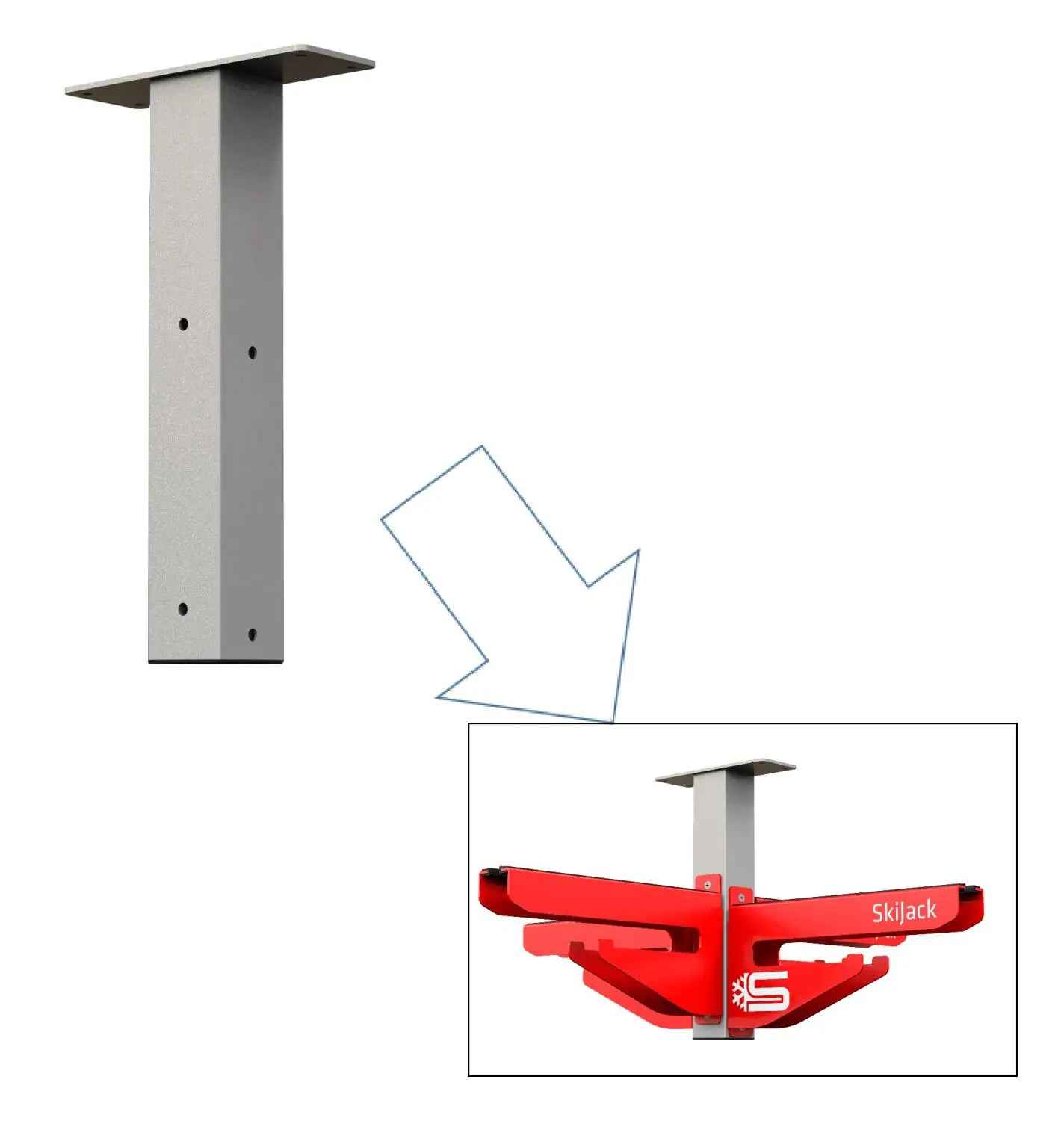 Skijack Ceiling Mount Til Ski Og Snowboard Hanger - Alpinski