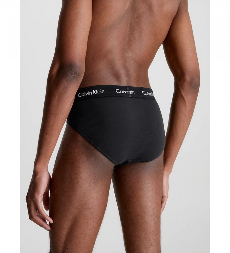 Conjunto de 3 camisolas Calvin Klein em algodão elástico preto