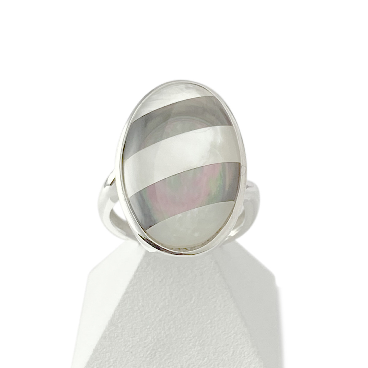 Bague d'occasion argent 925 nacre