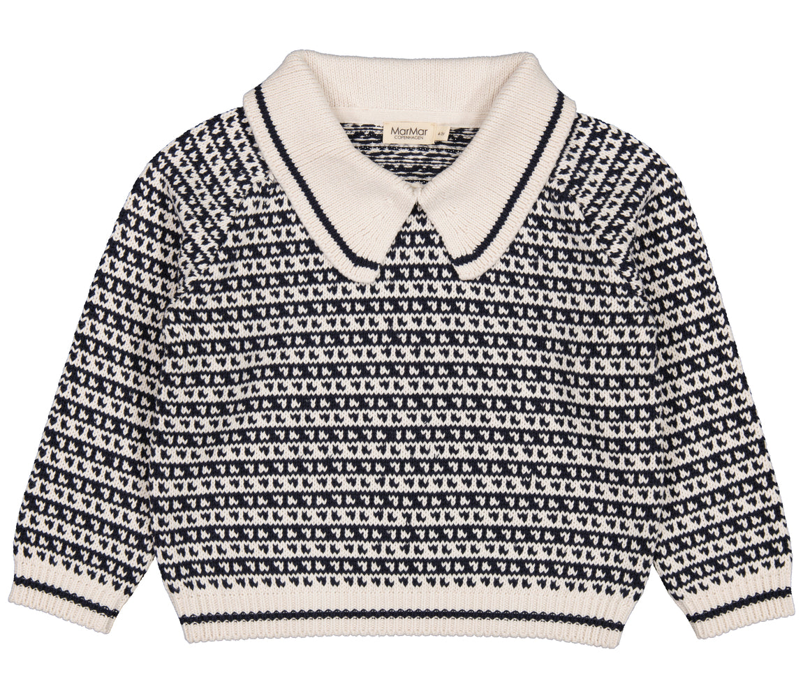 Thingu, Strik bluse - Darkest Blue Stripe