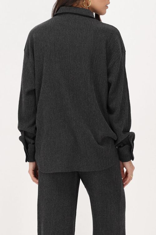 Grijze oversized blouse met knopen