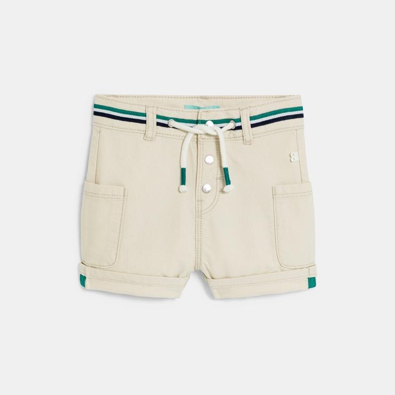 Short à poches taille élastiquée blanc bébé garçon Beige
