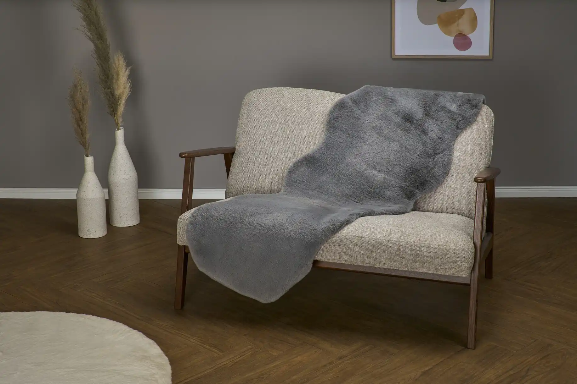 como Kunstfell mit weichem Rücken Doppelfell Bunny-Soft