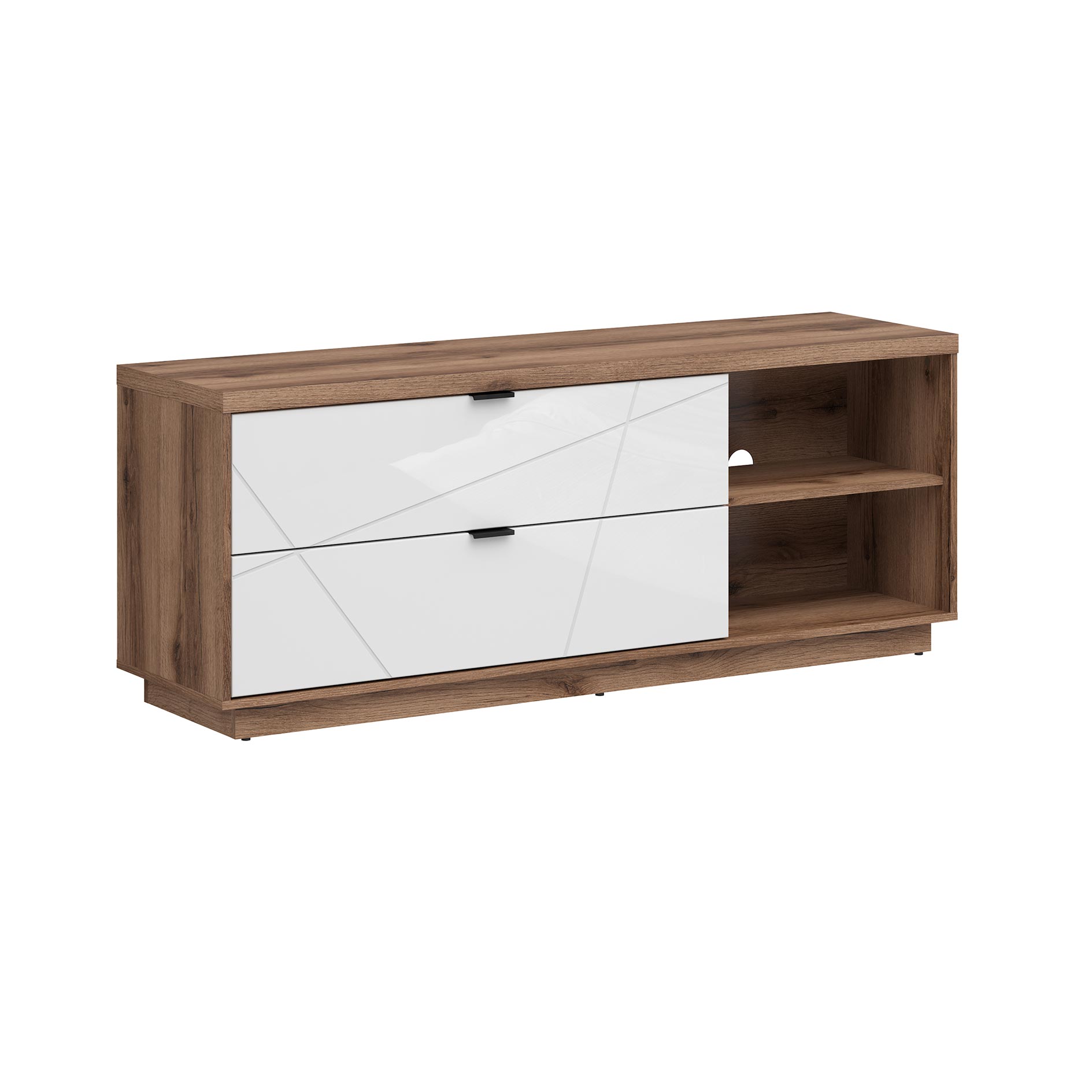 Lowboard - Delano Eiche-weiß - 2 Schubkästen - 146 cm