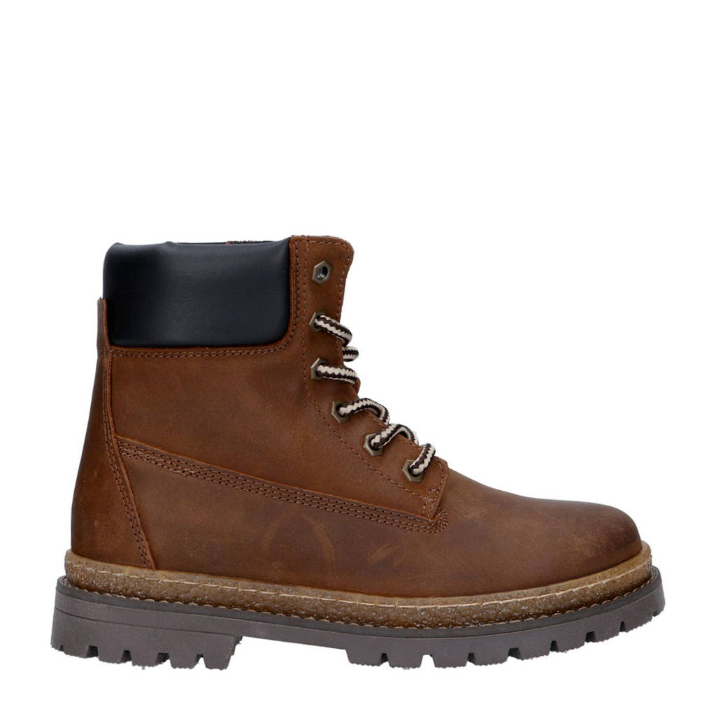 Gattino leren veterboots bruin